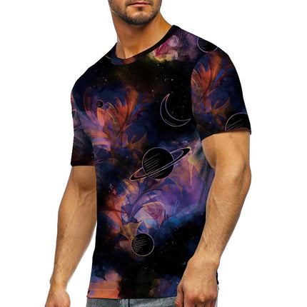 T-Shirts for Men 3D Print Blue Soul Flame Short Sleeve T Shirt