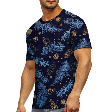 T-Shirts for Men 3D Print Blue Soul Flame Short Sleeve T Shirt