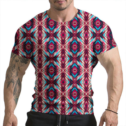 3D Printed Fun Pattern Super 3D Pattern Round Neck Short Sleeve T Shirt