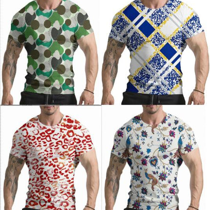 3D Printed Fun Pattern Super 3D Pattern Round Neck Short Sleeve T Shirt