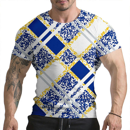 3D Printed Fun Pattern Super 3D Pattern Round Neck Short Sleeve T Shirt