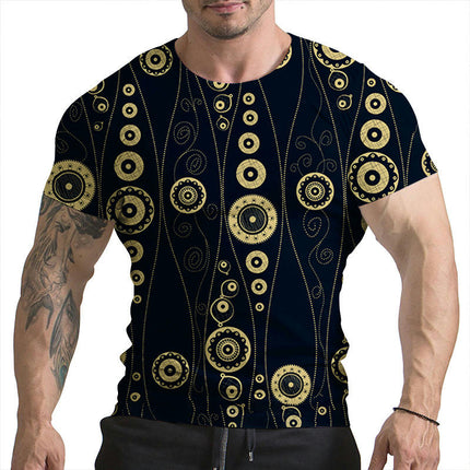 3D Printed Fun Pattern Super 3D Pattern Round Neck Short Sleeve T Shirt