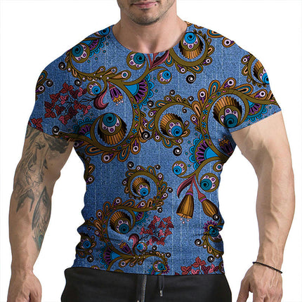 3D Printed Fun Pattern Super 3D Pattern Round Neck Short Sleeve T Shirt