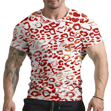 3D Printed Fun Pattern Super 3D Pattern Round Neck Short Sleeve T Shirt