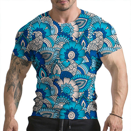 3D Printed Fun Pattern Super 3D Pattern Round Neck Short Sleeve T Shirt