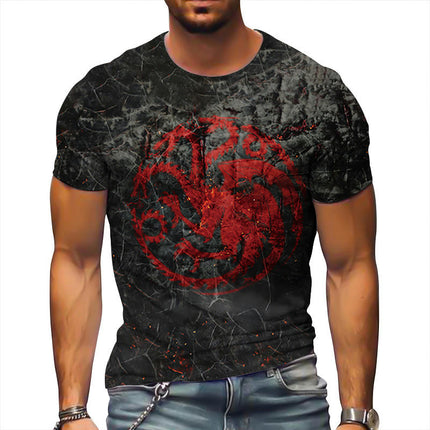 Men's Casual T Shirt 3D Digital Printed T Shirt Short Sleeve Pattern T Shirt