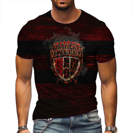 Men's Casual T Shirt 3D Digital Printed T Shirt Short Sleeve Pattern T Shirt