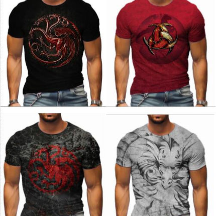 Men's Casual T Shirt 3D Digital Printed T Shirt Short Sleeve Pattern T Shirt