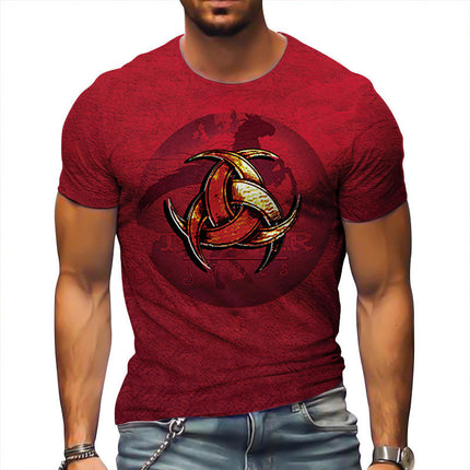 Men's Casual T Shirt 3D Digital Printed T Shirt Short Sleeve Pattern T Shirt