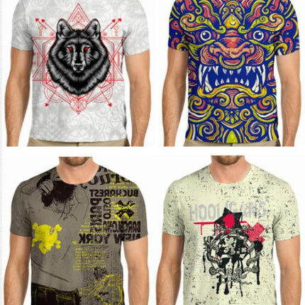 Men's 3D Print Graphic T Shirt Short Sleeve Summer T-Shirt Novelty Casual Tee