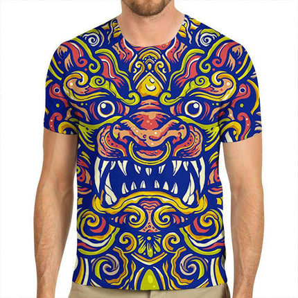 Men's 3D Print Graphic T Shirt Short Sleeve Summer T-Shirt Novelty Casual Tee