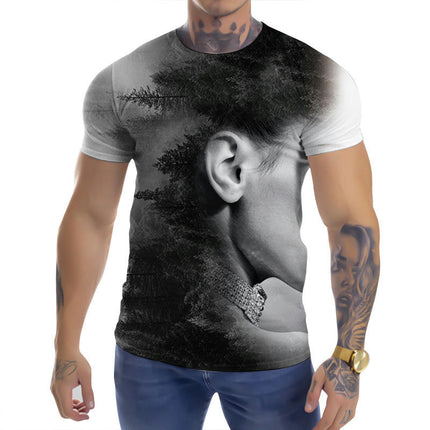 Mens Shirt Fashion Casual Novelty T Shirt 3D Pattern Adult T Shirt Teen Tops Size S-XXXL