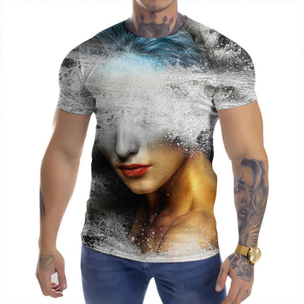 Mens Shirt Fashion Casual Novelty T Shirt 3D Pattern Adult T Shirt Teen Tops Size S-XXXL