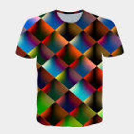 Men's 3D Graphic T Shirt Colorful Design Short Sleeve Crew Neck Digital T Shirt For Young People 1