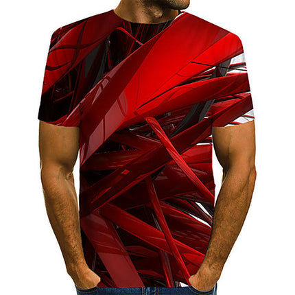 Men's 3D Graphic T Shirt Colorful Design Short Sleeve Crew Neck Digital T Shirt For Young People 1