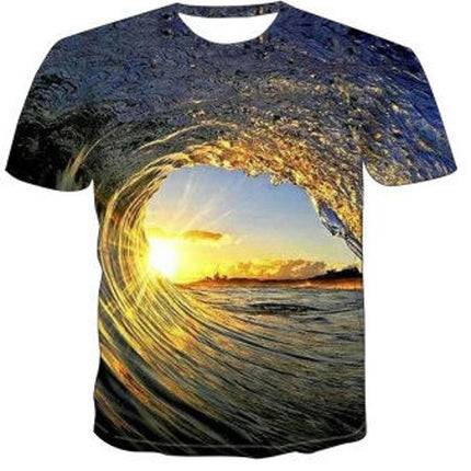 Men's 3D Graphic T Shirt Colorful Design Short Sleeve Crew Neck Digital T Shirt For Young People