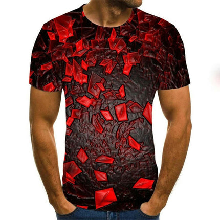 Men's 3D Graphic T Shirt Colorful Design Short Sleeve Crew Neck Digital T Shirt For Young People