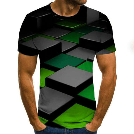 Men's 3D Graphic T Shirt Colorful Design Short Sleeve Crew Neck Digital T Shirt For Young People 1