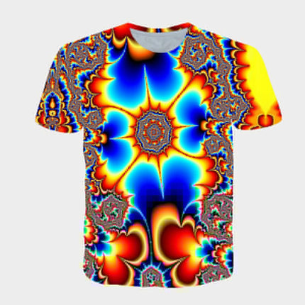 Men's 3D Graphic T Shirt Colorful Design Short Sleeve Crew Neck Digital T Shirt For Young People 1