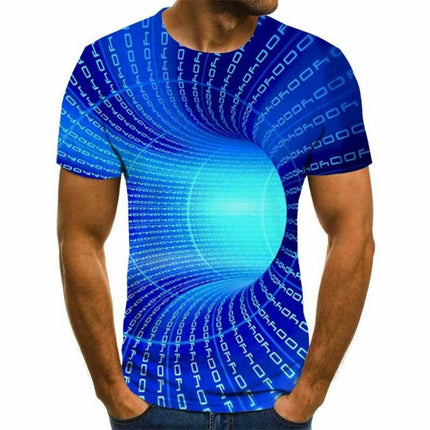 Men's 3D Graphic T Shirt Colorful Design Short Sleeve Crew Neck Digital T Shirt For Young People