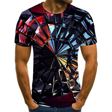 Men's 3D Graphic T Shirt Colorful Design Short Sleeve Crew Neck Digital T Shirt For Young People