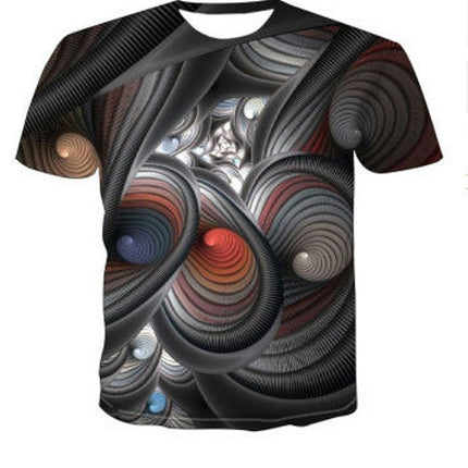 Men's 3D Graphic T Shirt Colorful Design Short Sleeve Crew Neck Digital T Shirt For Young People