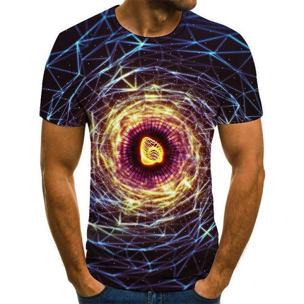 Men's 3D Graphic T Shirt Colorful Design Short Sleeve Crew Neck Digital T Shirt For Young People