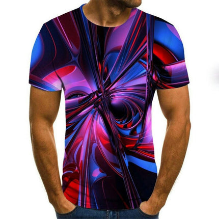 Men's 3D Graphic T Shirt Colorful Design Short Sleeve Crew Neck Digital T Shirt For Young People