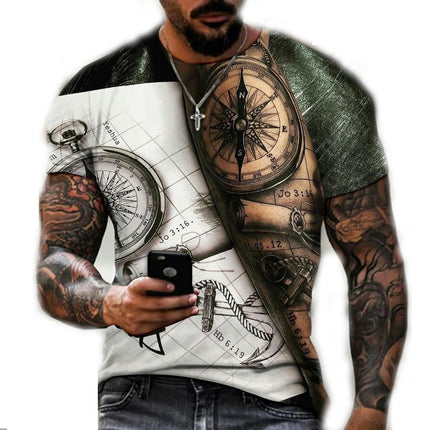 Unisex 3D Pattern Printed Short Sleeve T-Shirts Casual Graphics Tees