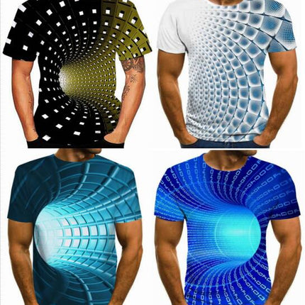 Men's 3D Graphic T Shirt Colorful Design Short Sleeve Crew Neck Digital T Shirt For Young People