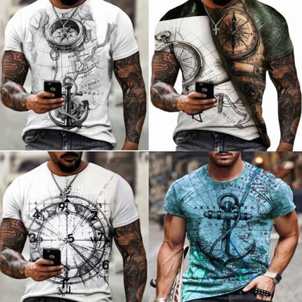 Unisex 3D Pattern Printed Short Sleeve T-Shirts Casual Graphics Tees