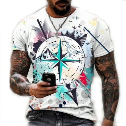 Unisex 3D Pattern Printed Short Sleeve T-Shirts Casual Graphics Tees