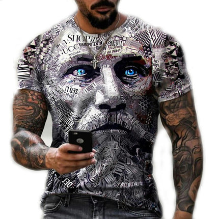 Men's Halloween Shirt 3D Printed Skeleton T Shirt Christmas Horror Nightmare Short Sleeve Shirt