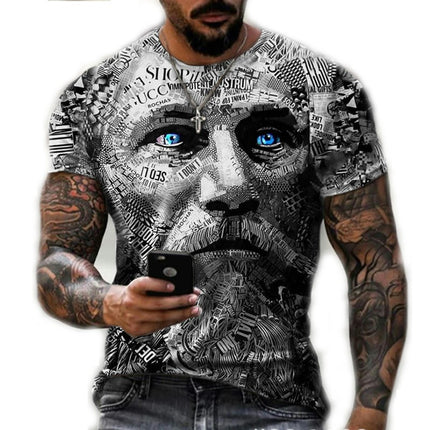 Men's Halloween Shirt 3D Printed Skeleton T Shirt Christmas Horror Nightmare Short Sleeve Shirt