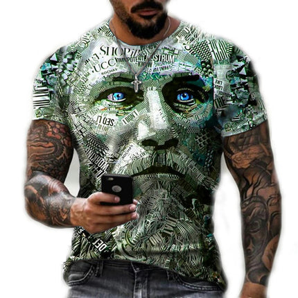 Men's Halloween Shirt 3D Printed Skeleton T Shirt Christmas Horror Nightmare Short Sleeve Shirt