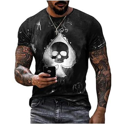 Men's Halloween Shirt 3D Printed Skeleton T Shirt Christmas Horror Nightmare Short Sleeve Shirt 1