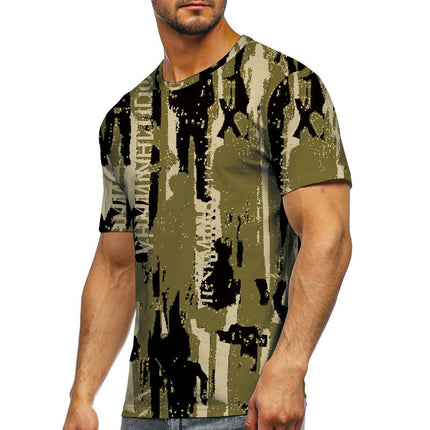 Mens 3D Printed Short Sleeve Round Collar Personality Short Sleeve Tops