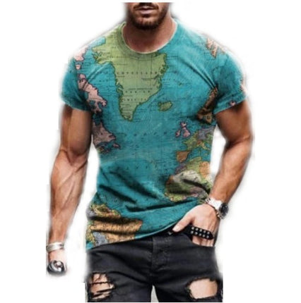 Men's 3D Printed Retro Short Sleeve T-Shirt  Skull Blast - T-Shirt Black S-3XL