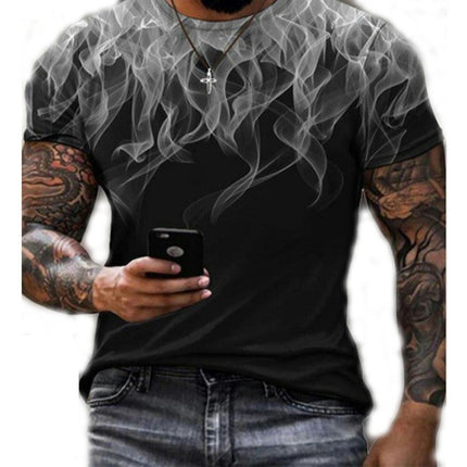 Men's 3D Printed Retro Short Sleeve T-Shirt  Skull Blast - T-Shirt Black S-3XL