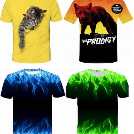 Unisex 3D Graphic Print Shirts for Mens Casual Short Sleeve Tee Shirts Top