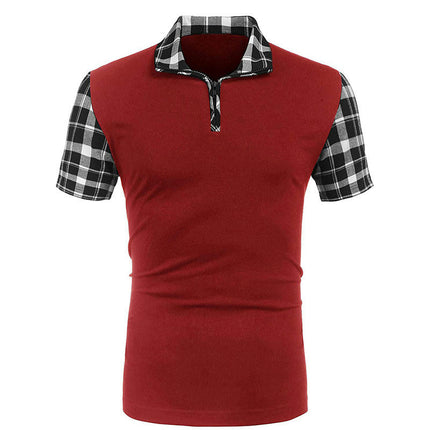 Men's Golf Shirts Short Sleeve Zipper Lapel Business Casual Tops Henley V-Neck Tennis Shirts