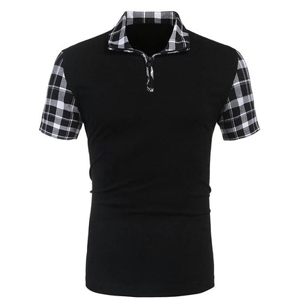 Men's Golf Shirts Short Sleeve Zipper Lapel Business Casual Tops Henley V-Neck Tennis Shirts