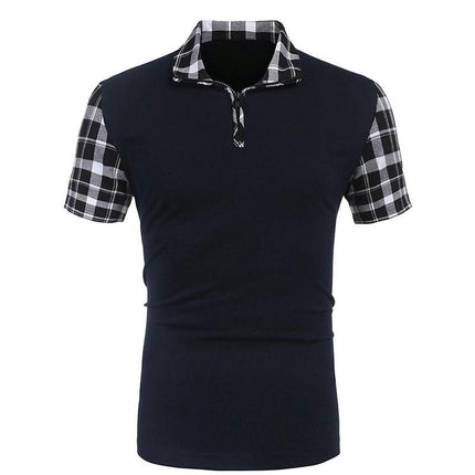 Men's Golf Shirts Short Sleeve Zipper Lapel Business Casual Tops Henley V-Neck Tennis Shirts