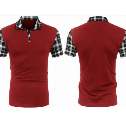 Men's Golf Shirts Short Sleeve Zipper Lapel Business Casual Tops Henley V-Neck Tennis Shirts