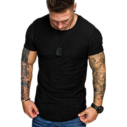 Men's Cotton Crew Neck Short Sleeve Plain T-Shirt EU Size (S to XXL)