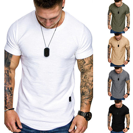 Men's Cotton Crew Neck Short Sleeve Plain T-Shirt EU Size (S to XXL)