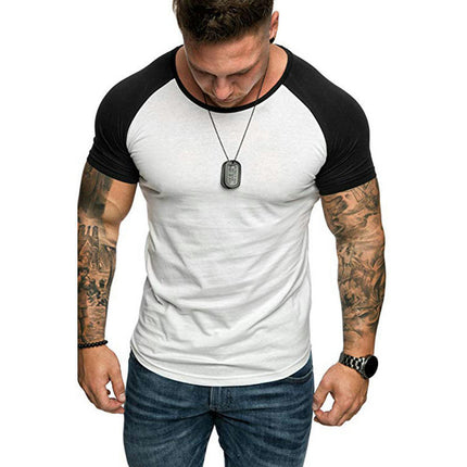 Men's Summer Round Neck Short Sleeve T-shirt Sports Loose Casual Bottoming Shirt