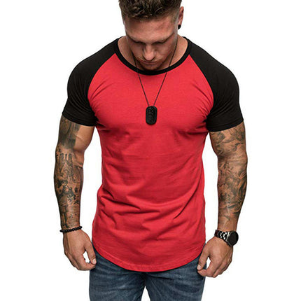 Men's Summer Round Neck Short Sleeve T-shirt Sports Loose Casual Bottoming Shirt