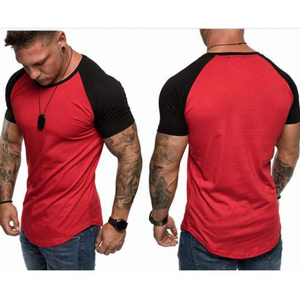 Men's Summer Round Neck Short Sleeve T-shirt Sports Loose Casual Bottoming Shirt