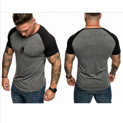 Men's Summer Round Neck Short Sleeve T-shirt Sports Loose Casual Bottoming Shirt